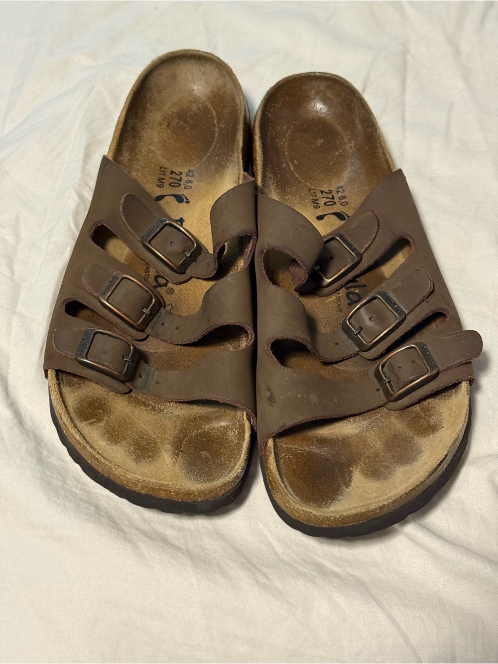Betula by Birkenstock 11w 9m 42 euro Triple-Buckle Slide Sandals